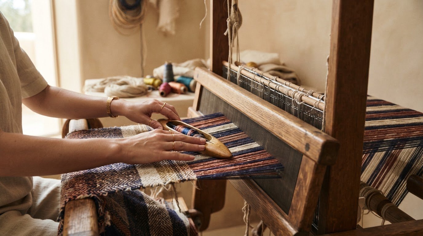 Close-up of intricate hand-worked embroidery