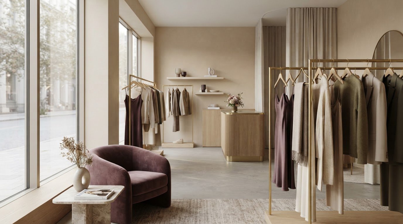 The Elyvaa boutique interior in soft natural light